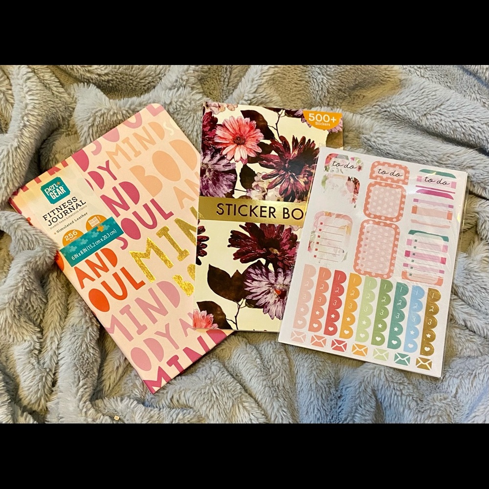 Fitness Planner with Two Packs of Planner Stickers